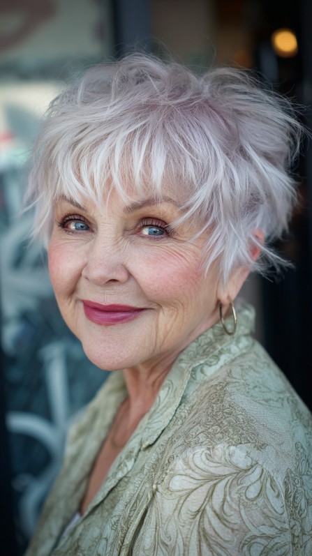 Textured Pixie Cut with Soft Pastel Highlights