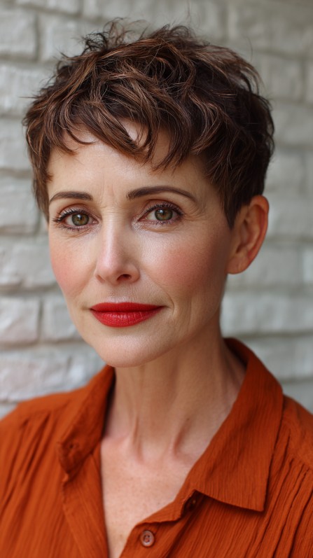 Textured Root-Lift Pixie Cut with Playful Volume