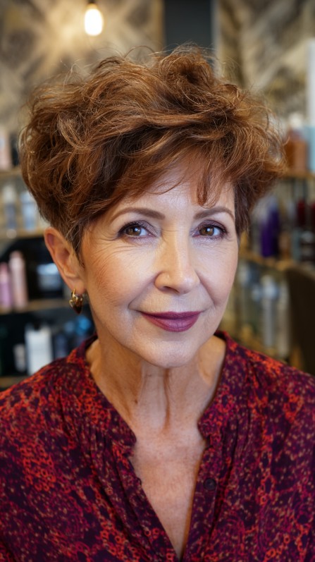 Textured Root-Lift Pixie Cut with Soft Curls