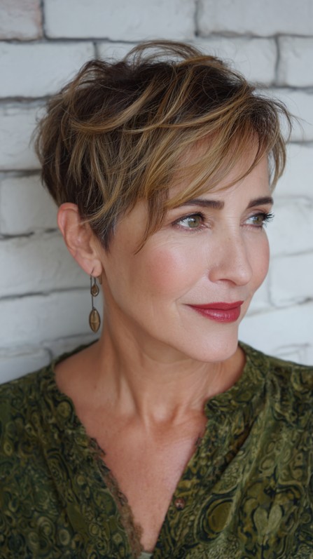 Textured Root-Lift Pixie with Face-Framing Layers