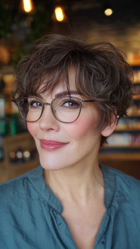 Textured Short Crop with Effortless Volume