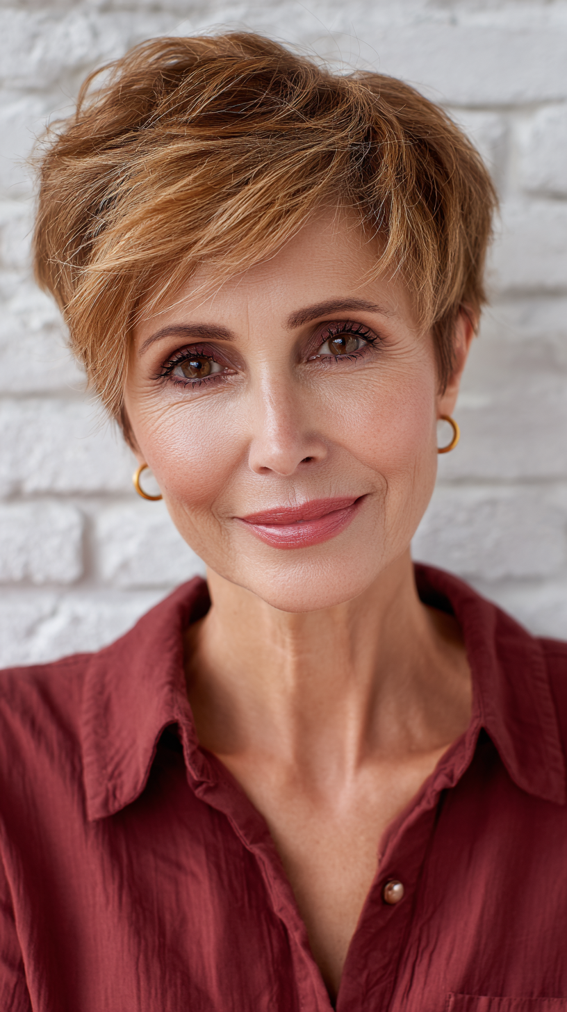 Textured Short Cut with Soft Feathered Layers