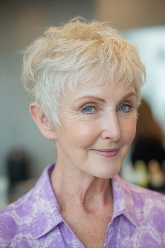 Textured Short Pixie Cut with Lively Volume