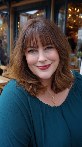 Charming Mid-Length Cut with Soft Bangs
