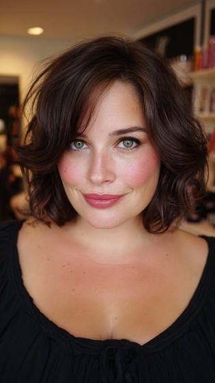 Charming Softly Layered Curls with Volume