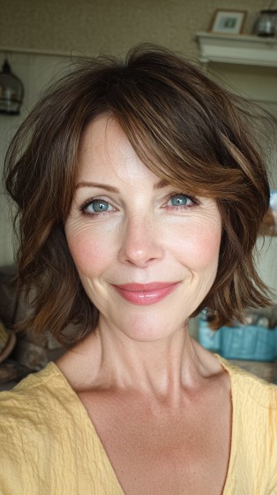 Charming Textured Bob with Soft Flicks