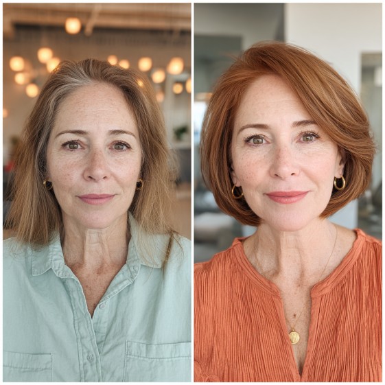 Chic Copper Bob with Soft Layers