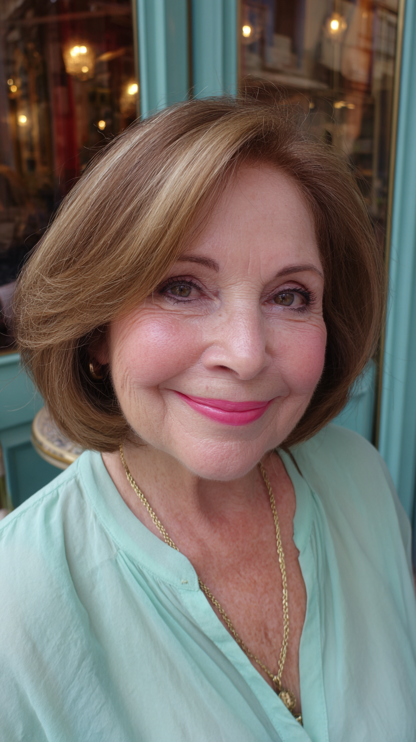 Chic Feathered Lob with Soft Flare