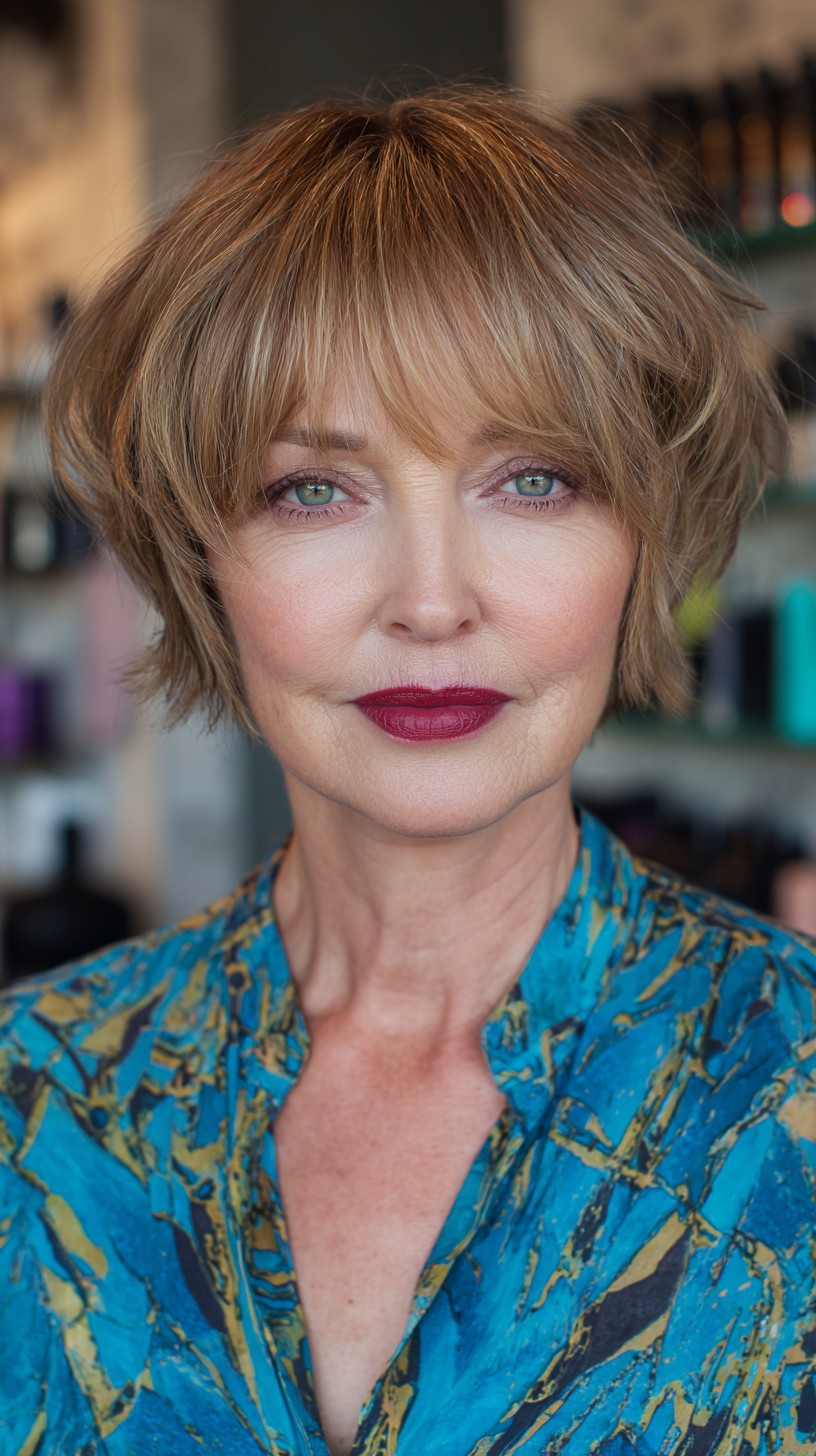 Chic Layered Bob with Soft Bangs