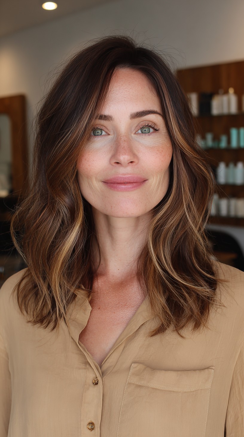 Chic Multi-Dimensional Rose Gold Brown Waves