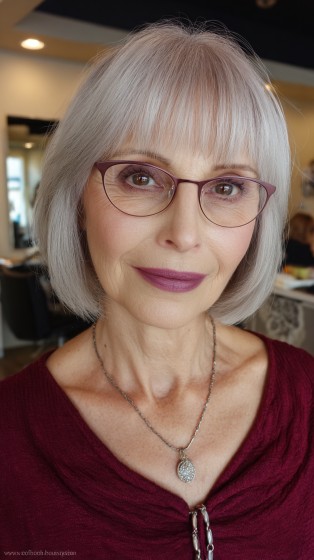 Chic Silver Bob with Subtle Face-Framing Layers