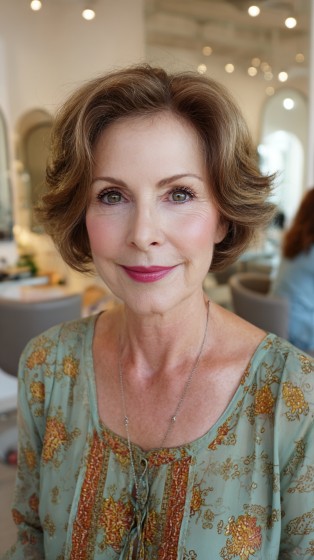 Chic Soft Curly Lob with Subtle Volume