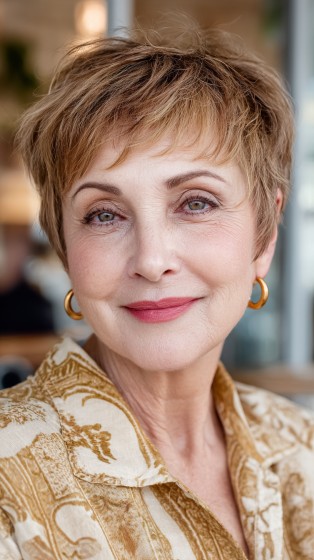 Chic Textured Pixie Cut with Soft Fringe