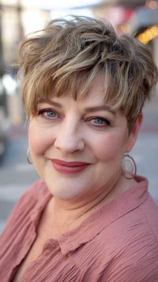 Chic Textured Short Pixie Cut with Soft Waves