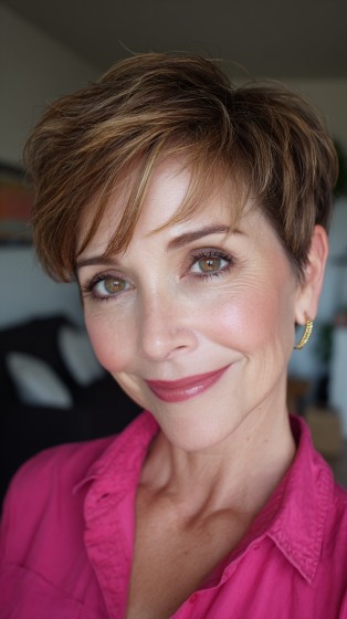 Chic Textured Short Pixie Cut with Subtle Layering