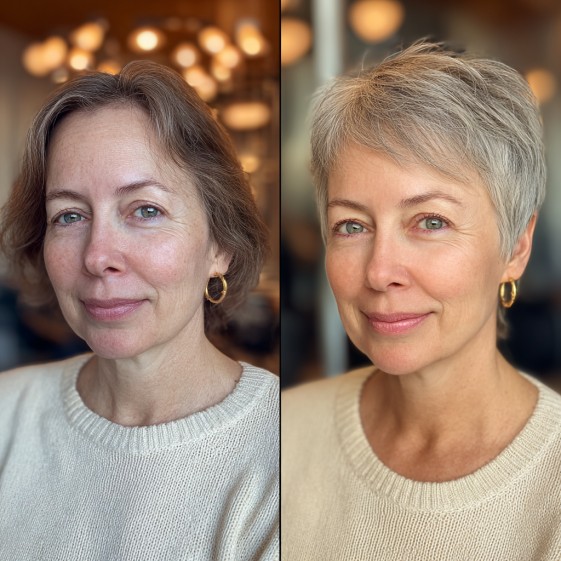 Chic Textured Silver Pixie Cut