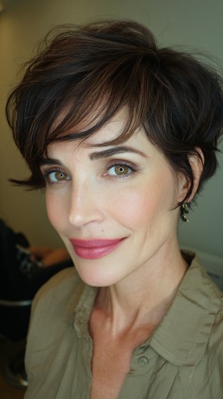 Dynamic Textured Pixie Cut with Soft Layers