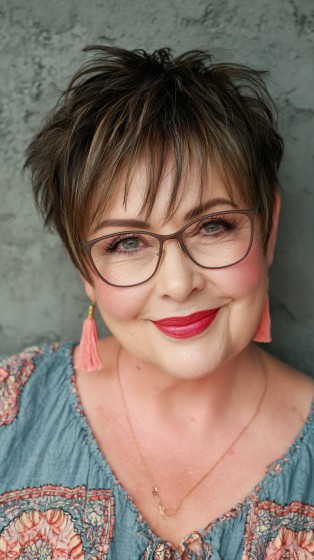 Dynamic Textured Pixie Cut with Subtle Layers