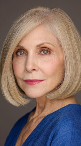 Elegant Blunt Bob with Subtle Highlights