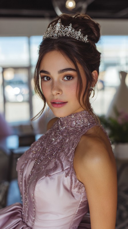 Elegant Soft Bun with Face-Framing Strands