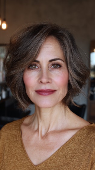 Modern Textured Bob with Soft Volume and Subtle Highlights