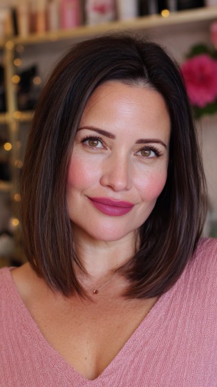 Sleek Long Bob with Subtle Face-Framing Layers