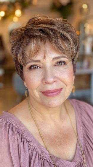 Soft Textured Pixie Cut with Gentle Waves