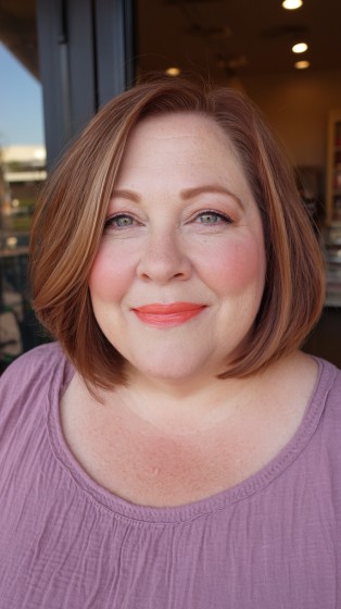 Softly Rounded Lob with Subtle Face-Framing Layers