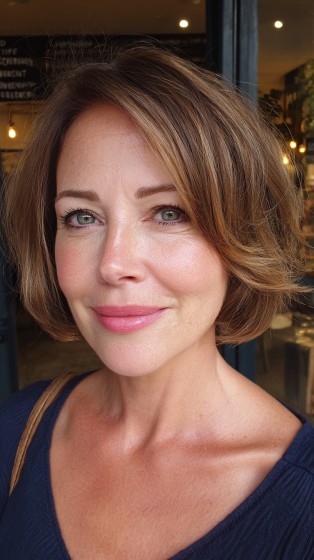 Softly Textured Bob with Subtle Highlights