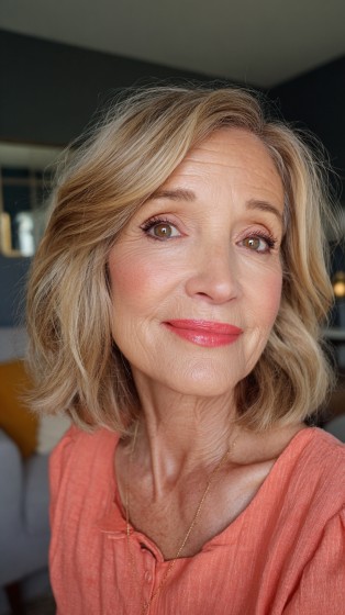 Softly Textured Shoulder-Length Cut with Gentle Waves