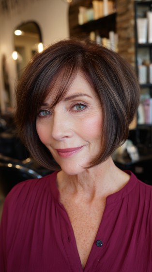 Stylish Rounded Bob with Soft Face-Framing Layers