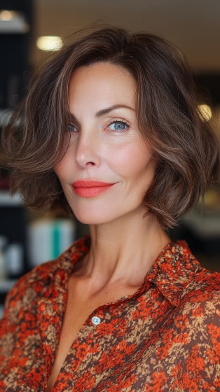 Stylish Wavy Bob with Soft Layers