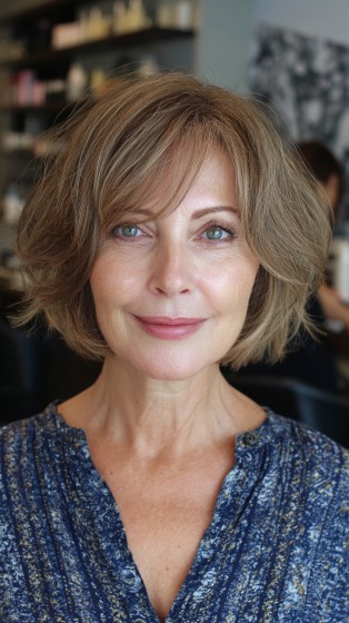 Textured Bob with Lively Volume and Soft Waves