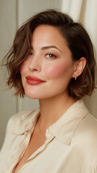 Textured Bob with Soft Waves and Face-Framing Layers