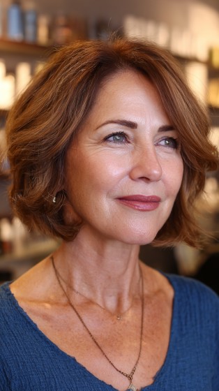 Textured Curly Bob with Soft Face-Framing Layers