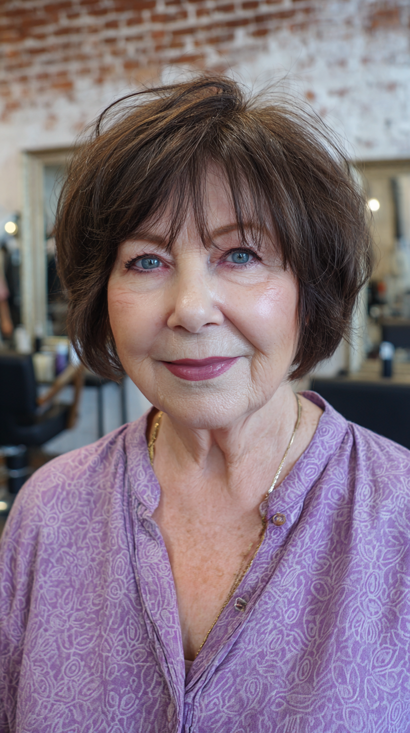 Textured Feathered Crop with Soft Volume