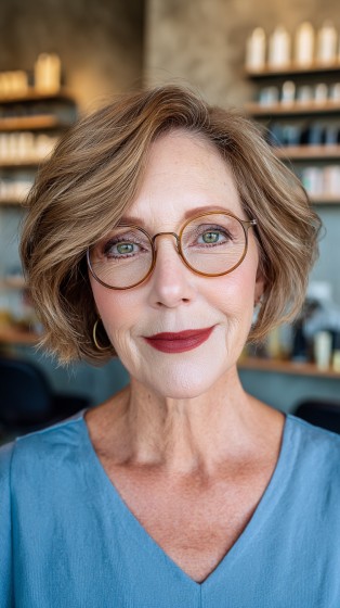 Textured Soft Bob with Subtle Waves