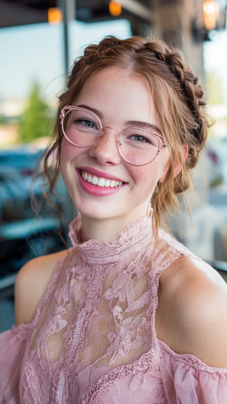 Chic Braided Updo with Soft Face-Framing Strands