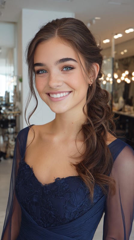 Chic Loose Side Ponytail with Soft Waves