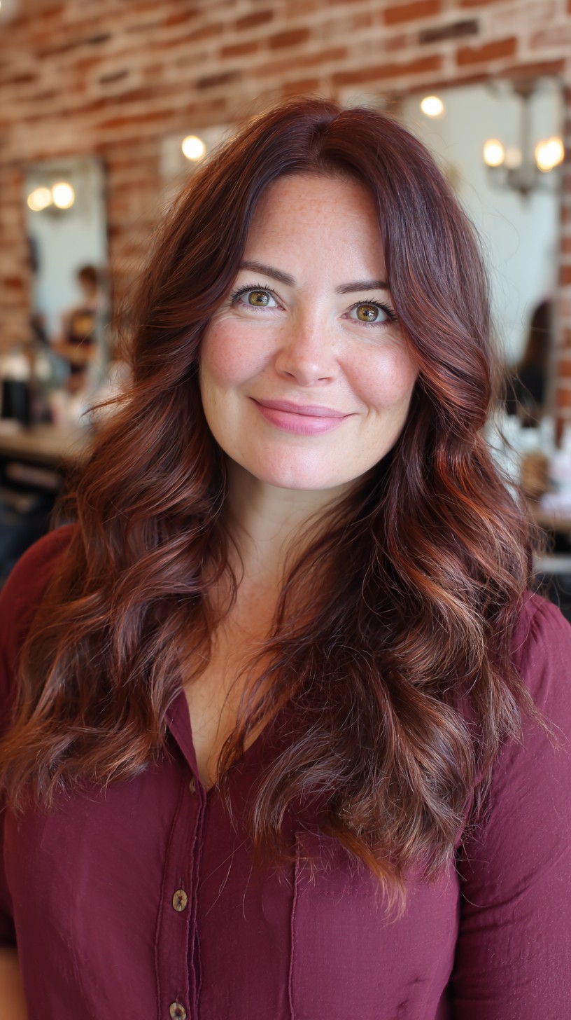 Beautiful Rose Gold Curls with Balanced Layering