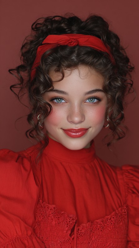 Charming Curly Updo with Playful Headband