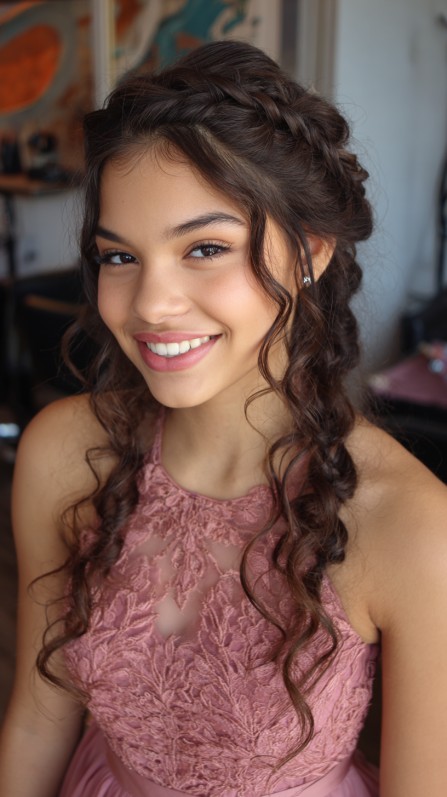 Charming Double Braids with Soft Loose Curls