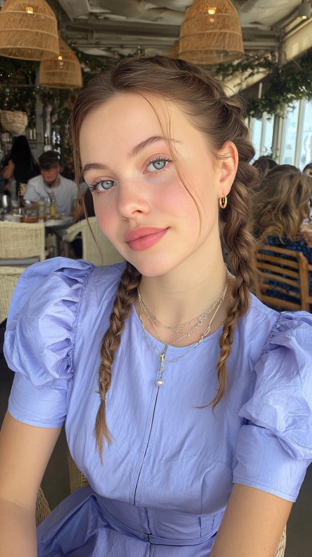 Charming Double Braids with Soft Volume