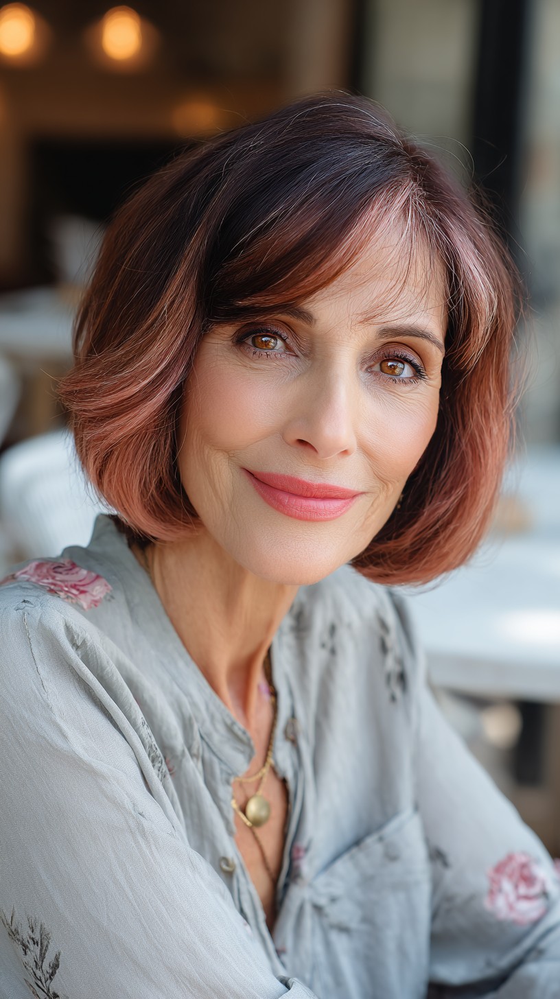 Charming Rose Gold Textured Bob