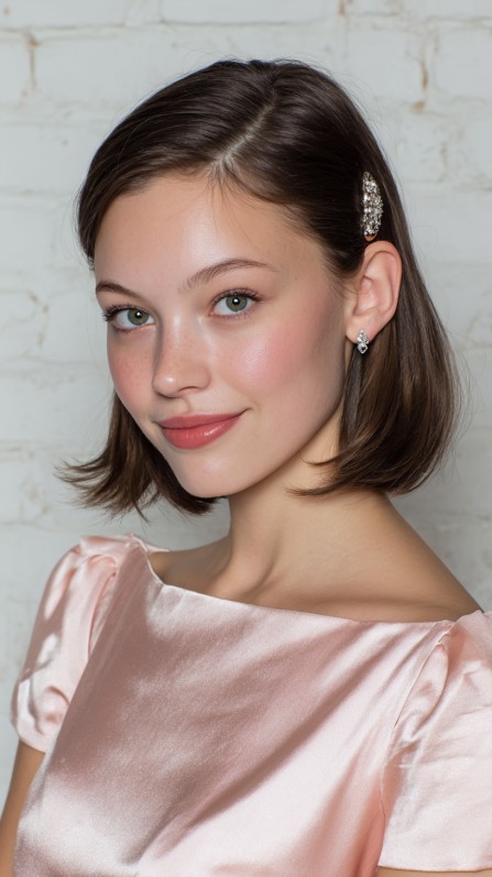 Charming Textured Bob with Subtle Side Part