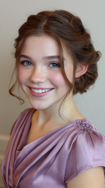 Charming Twisted Bun with Soft Face-Framing Strands