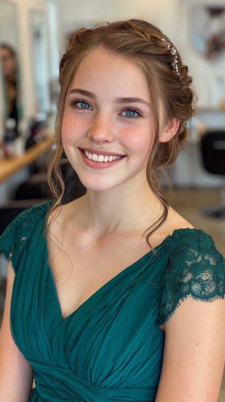 Charming Twisted Half-Up Braid with Loose Curls