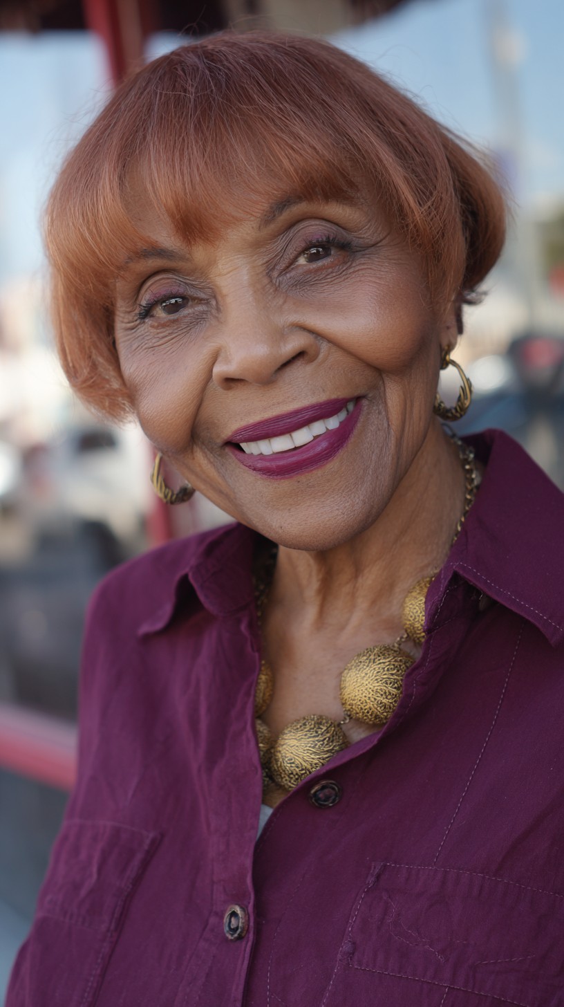 Chic Copper Rose Gold Bob with Soft Layers