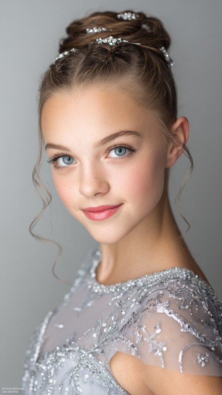 Chic Elegant High Bun with Sparkling Hair Accessories