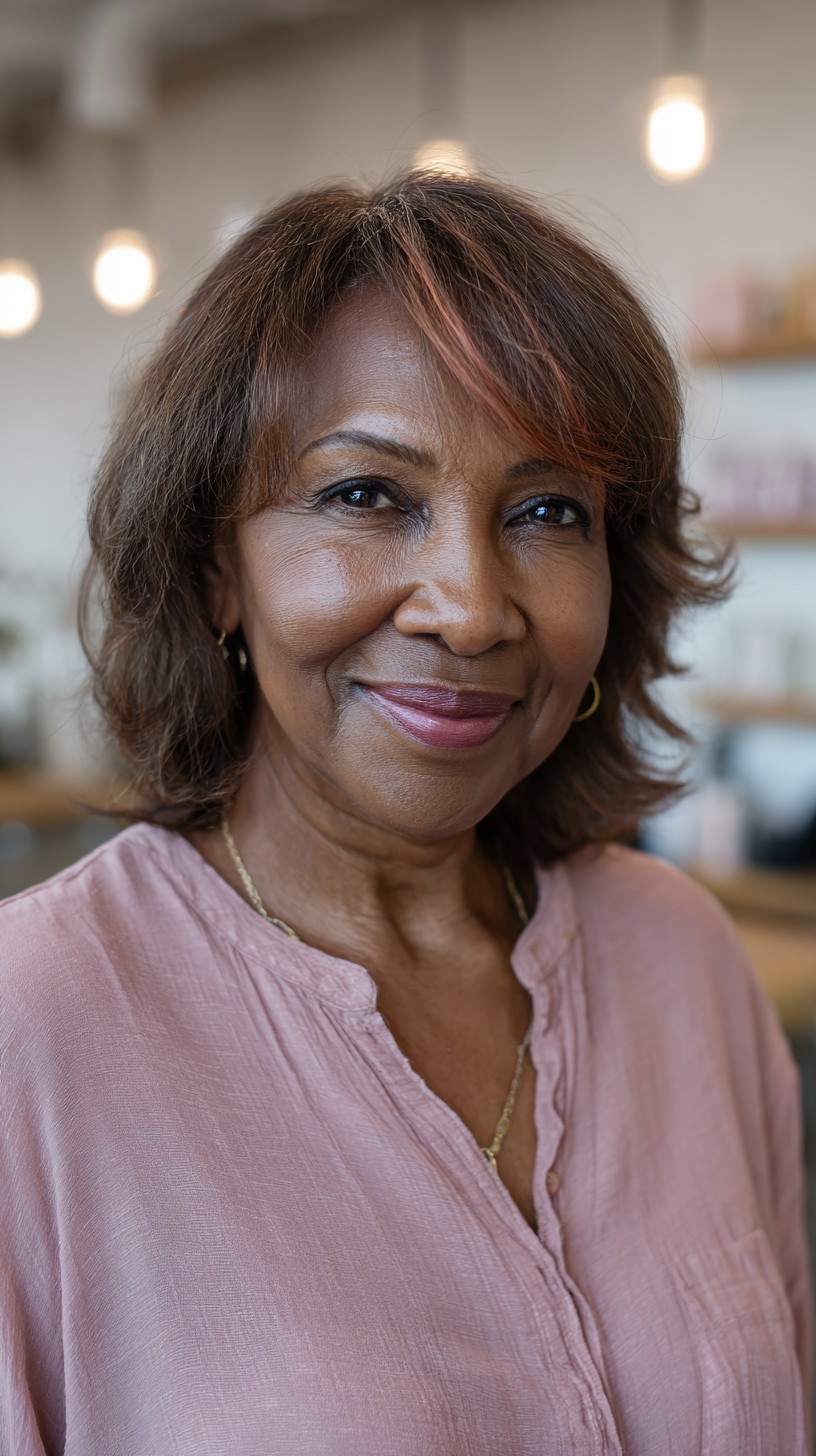 Chic Layered Rose Gold Lob